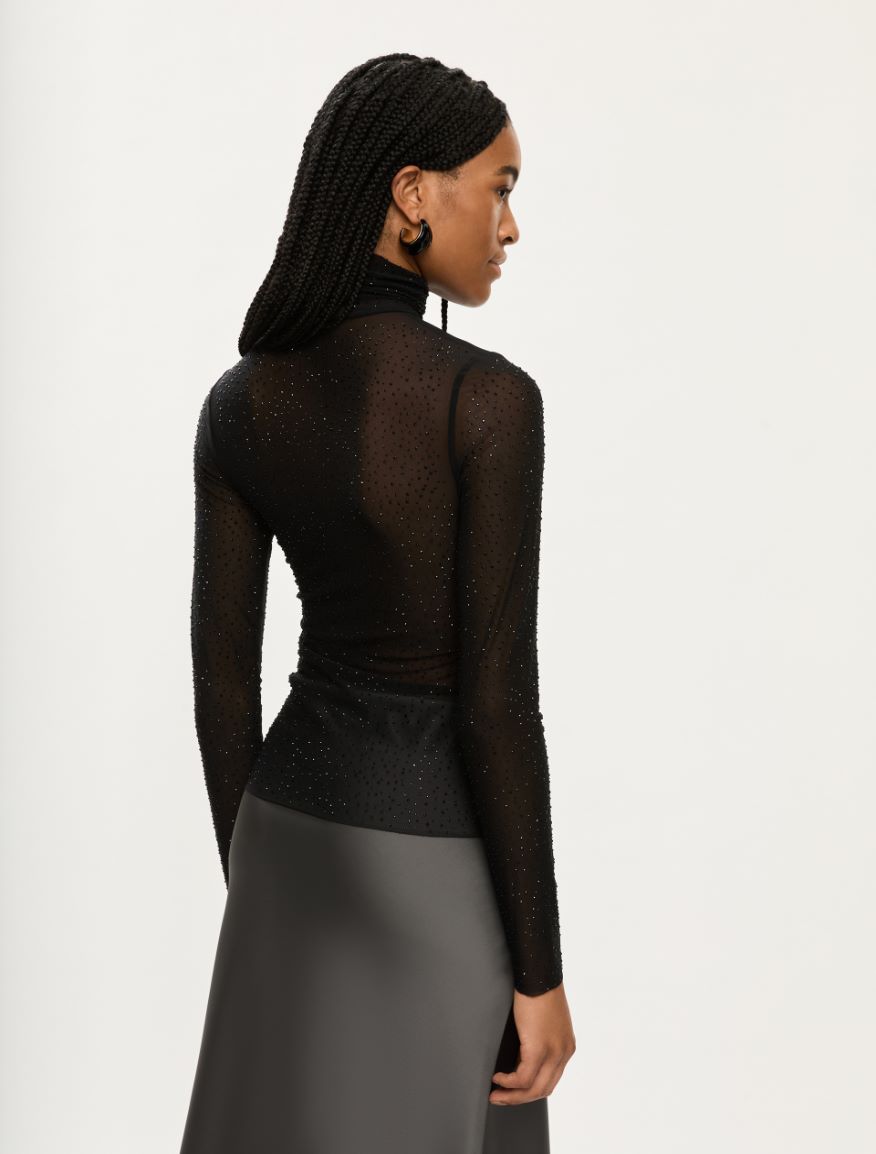 Tulle sweater - BLACK - Iblues - 2