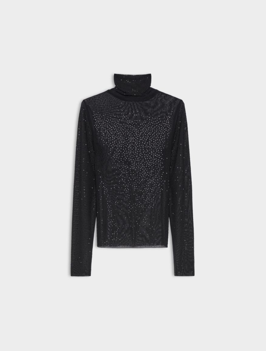 Tulle sweater - BLACK - Iblues - 5