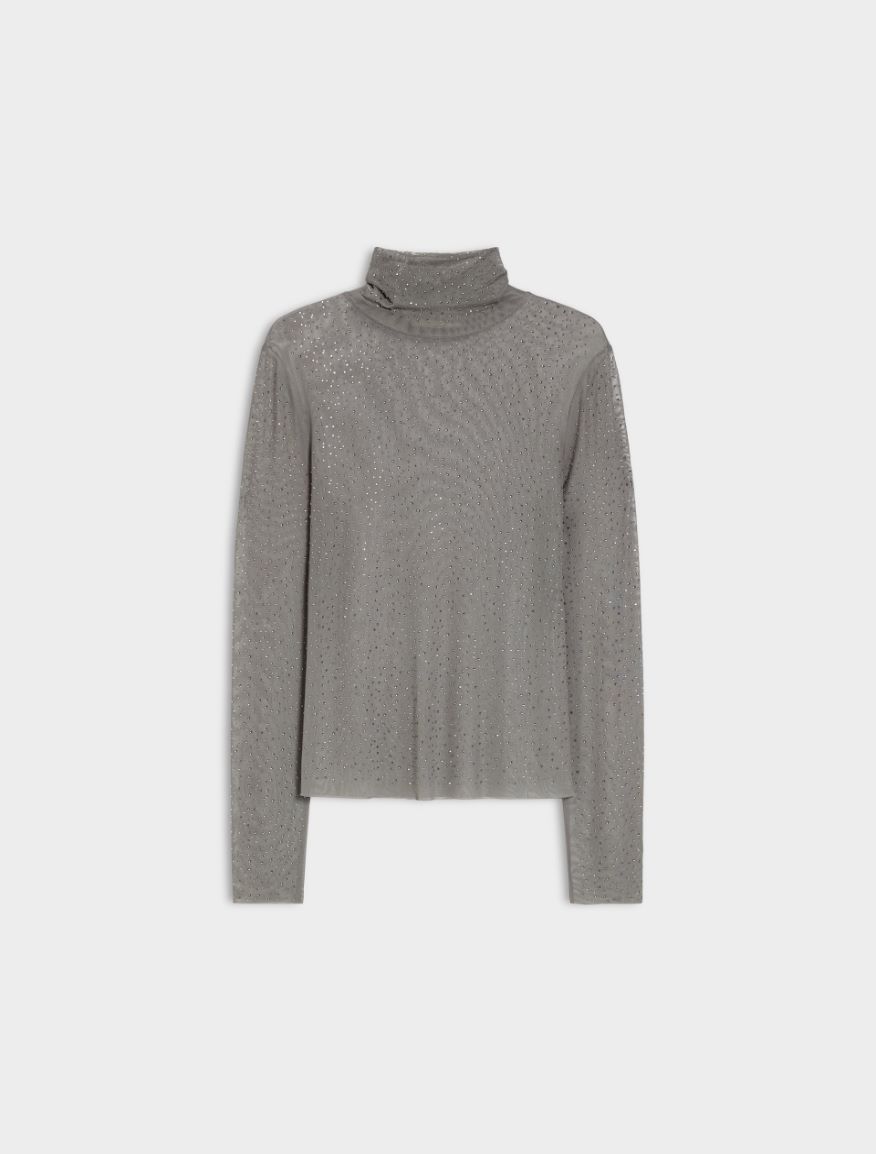 Tulle sweater - PEARL GREY - Iblues - 5