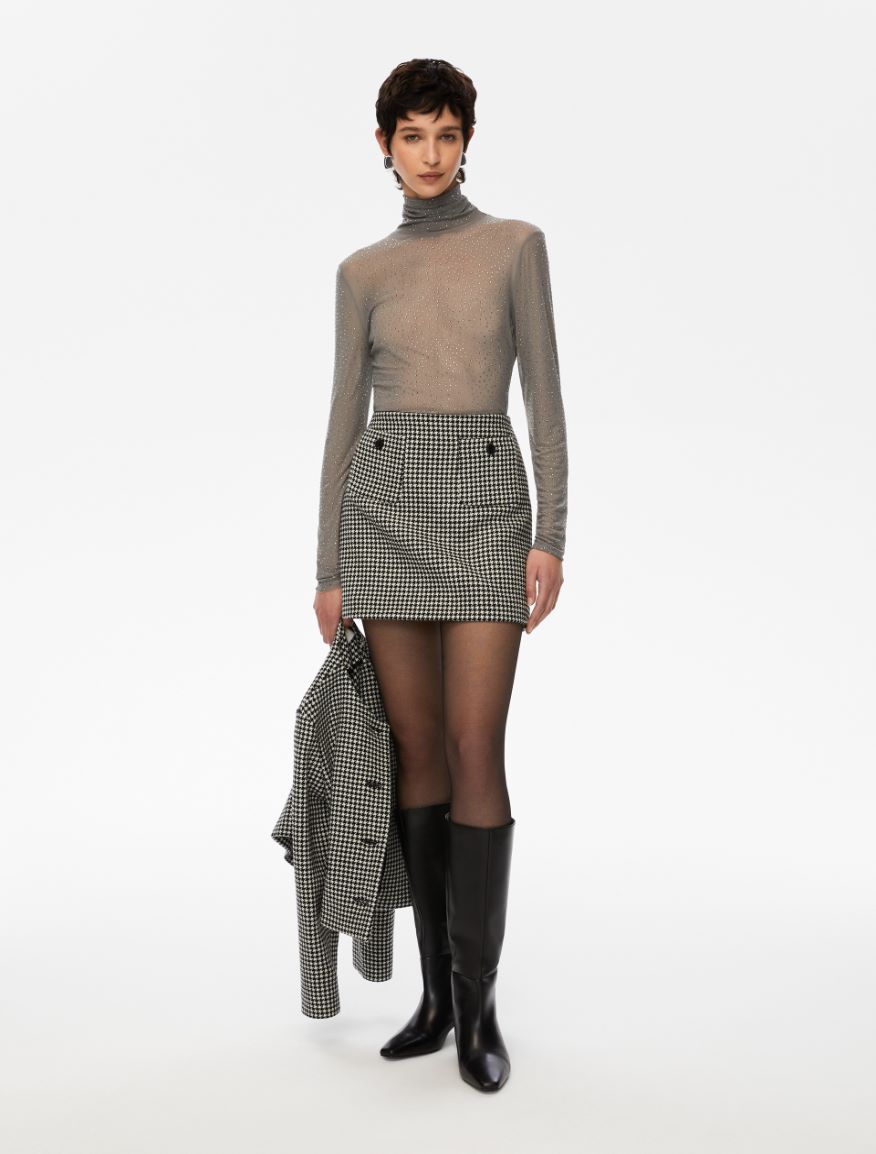 Tulle sweater - PEARL GREY - Iblues