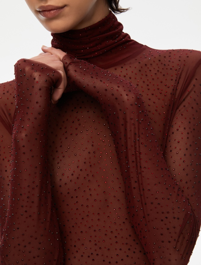 Tulle sweater - BORDEAUX - Iblues