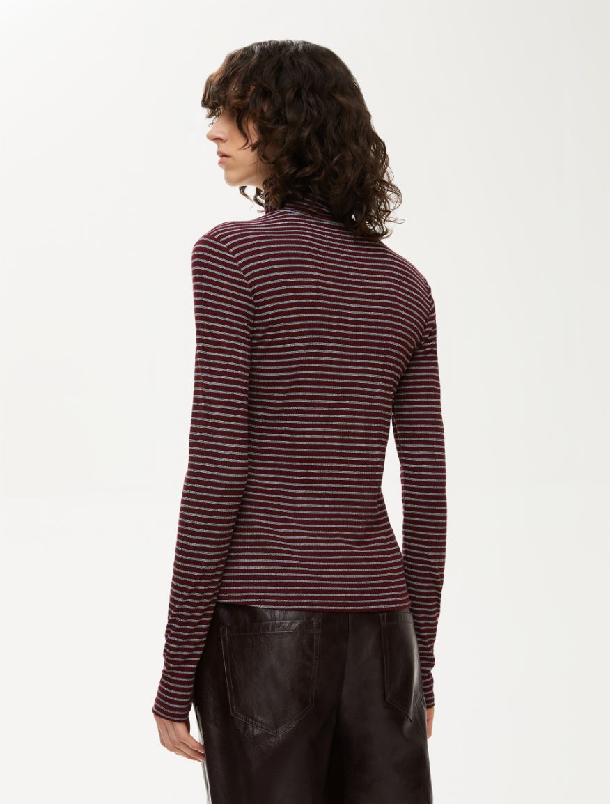 Slim-fit polo-neck sweater - BORDEAUX - Iblues - 2