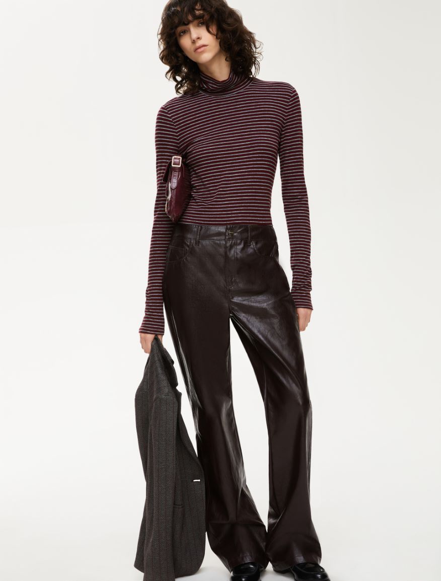 Slim-fit polo-neck sweater - BORDEAUX - Iblues - 4