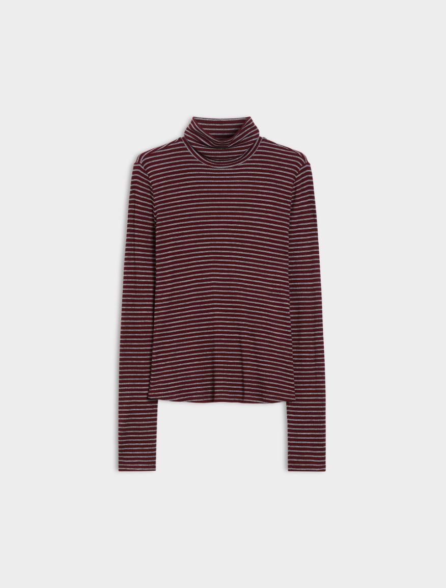 Slim-fit polo-neck sweater - BORDEAUX - Iblues - 5