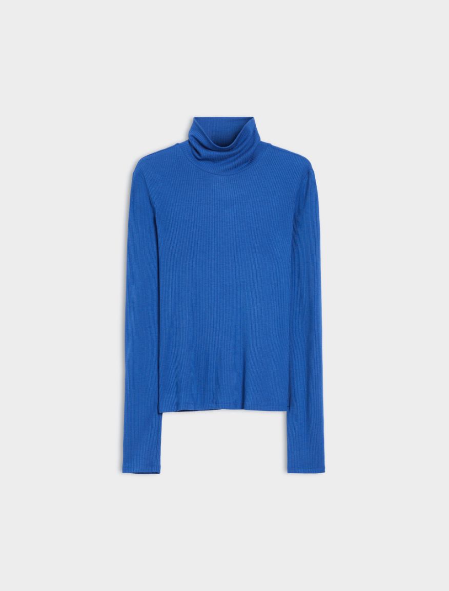 Slim-fit polo-neck sweater - ELECTRIC BLUE - Iblues - 5