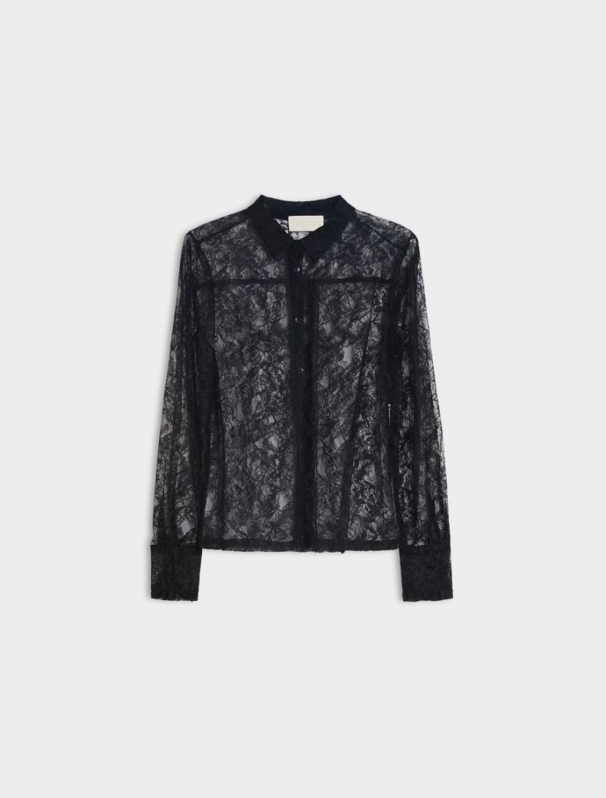 Lace shirt - BLACK - Iblues - 5