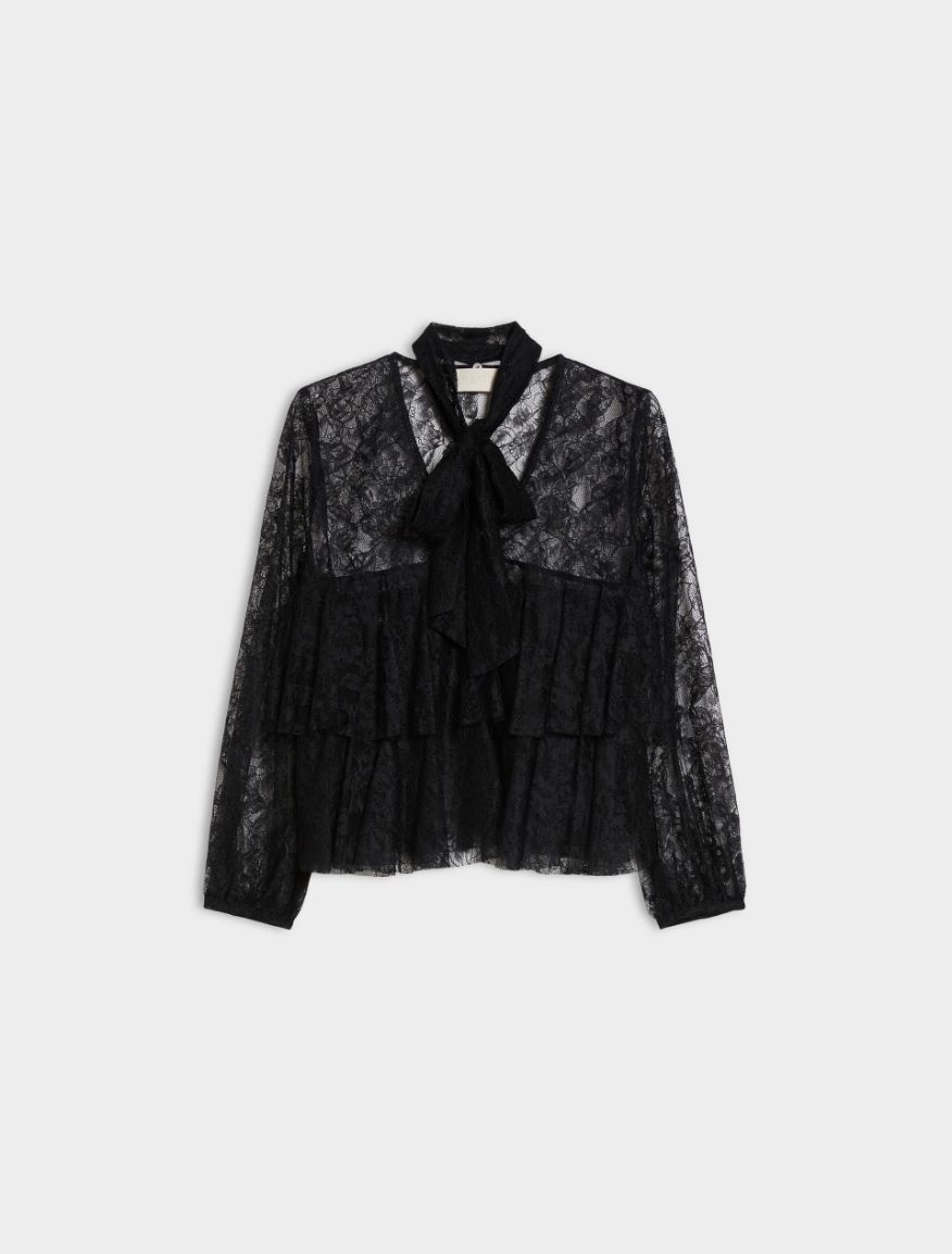 Lace shirt - BLACK - Iblues - 5