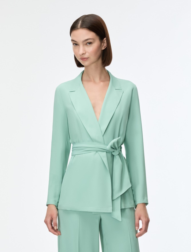 Silk-blend blazer - MINT - Iblues
