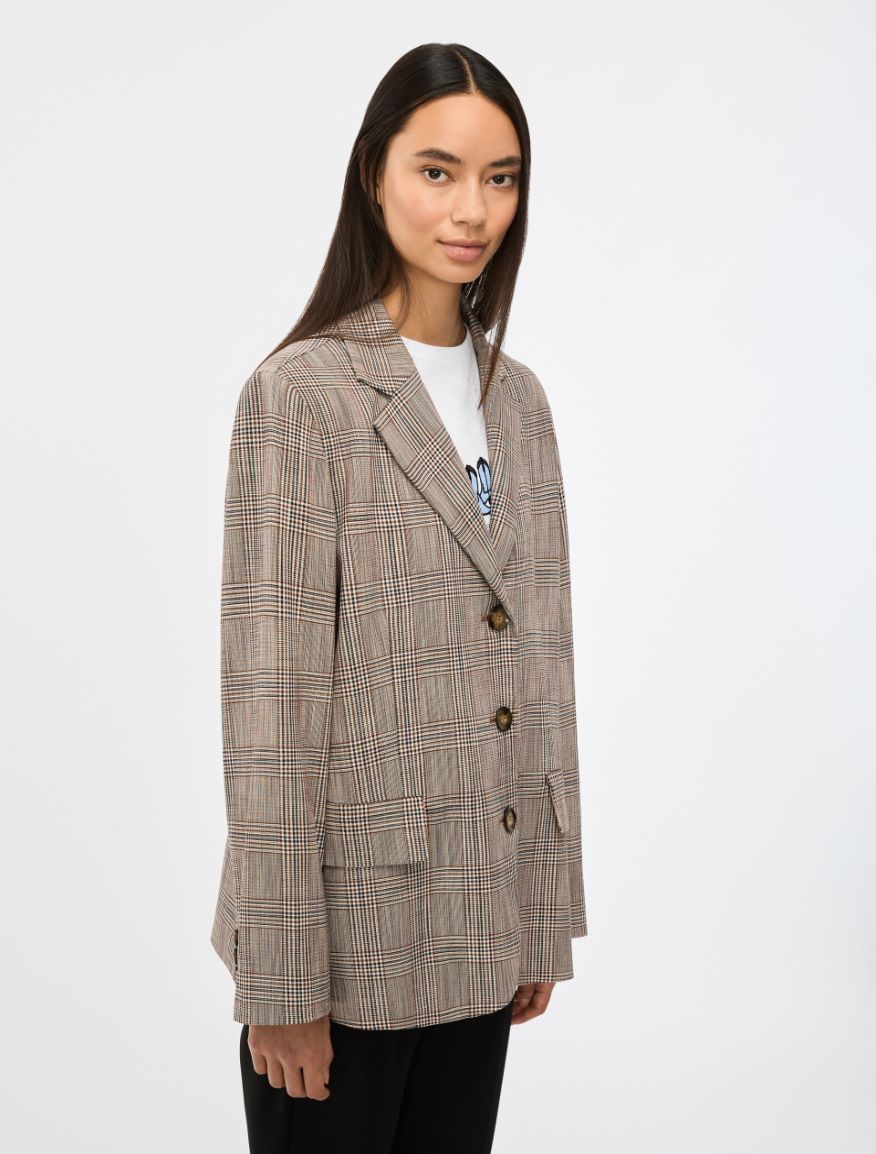 Basketweave blazer - TOBACCO BROWN - Iblues