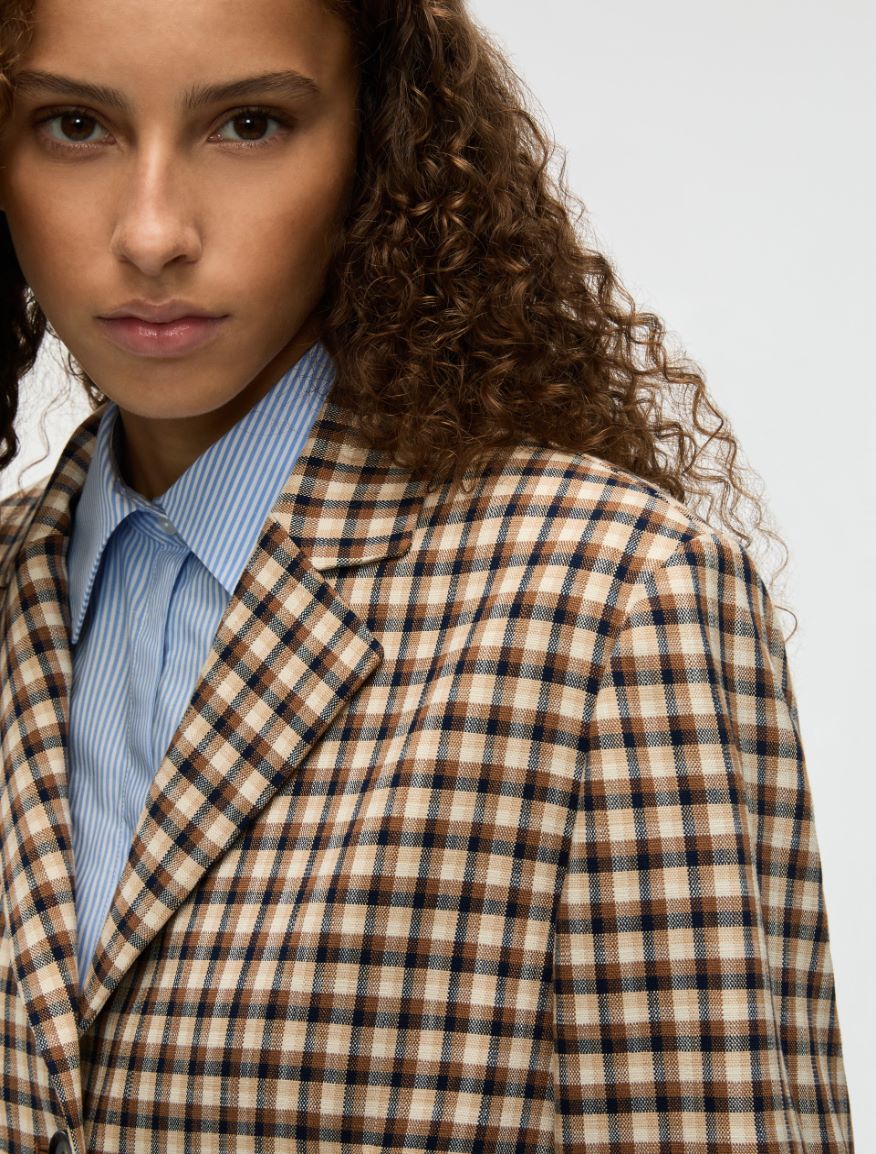 Basketweave blazer - NAVY - Iblues - 3