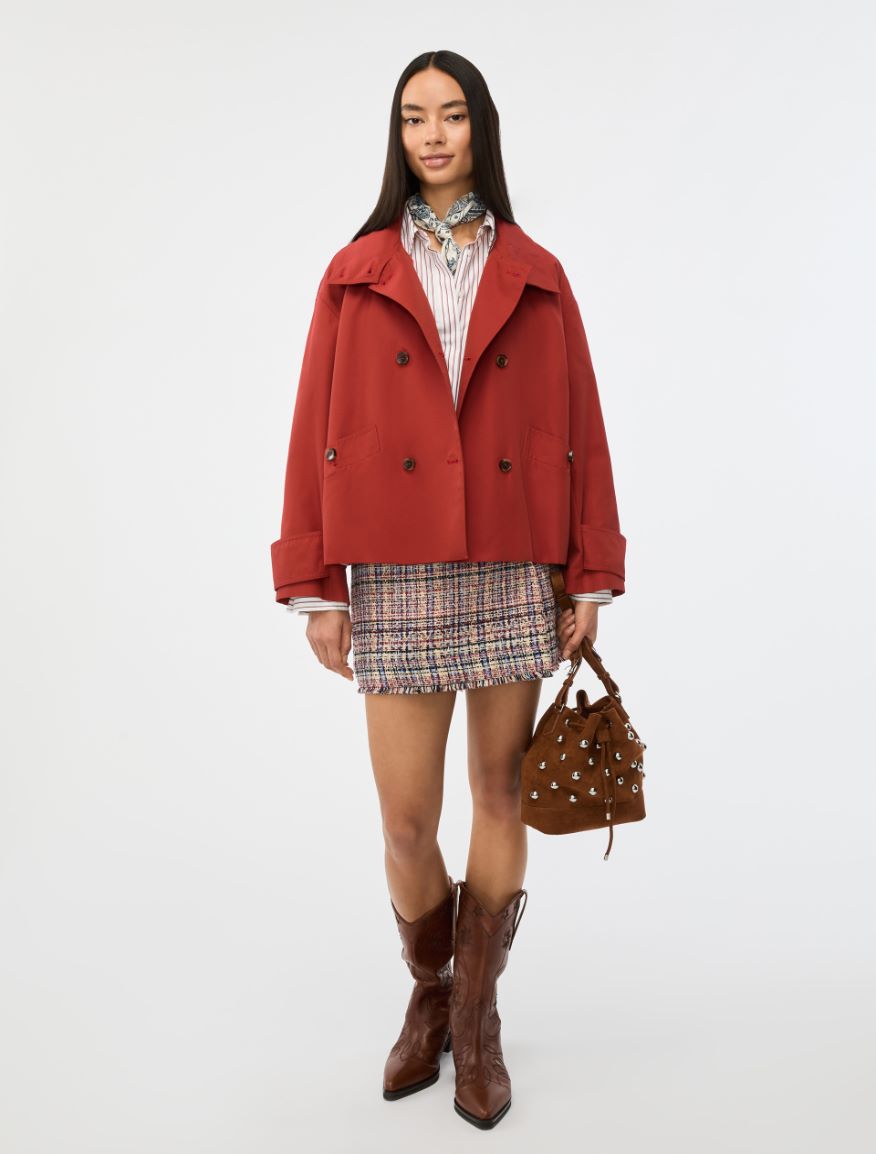 A-line trench coat - RED - Iblues - 5