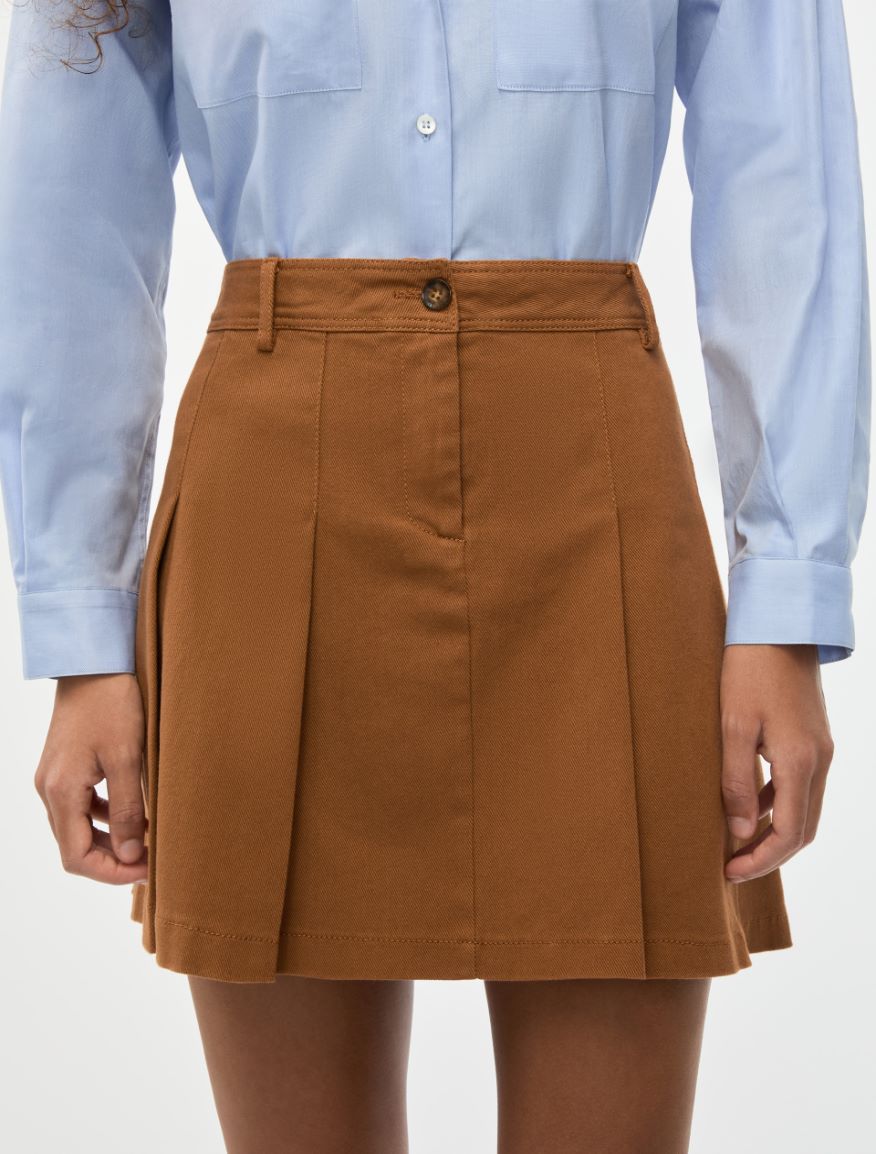 Pleated skirt - TOBACCO BROWN - Iblues - 3