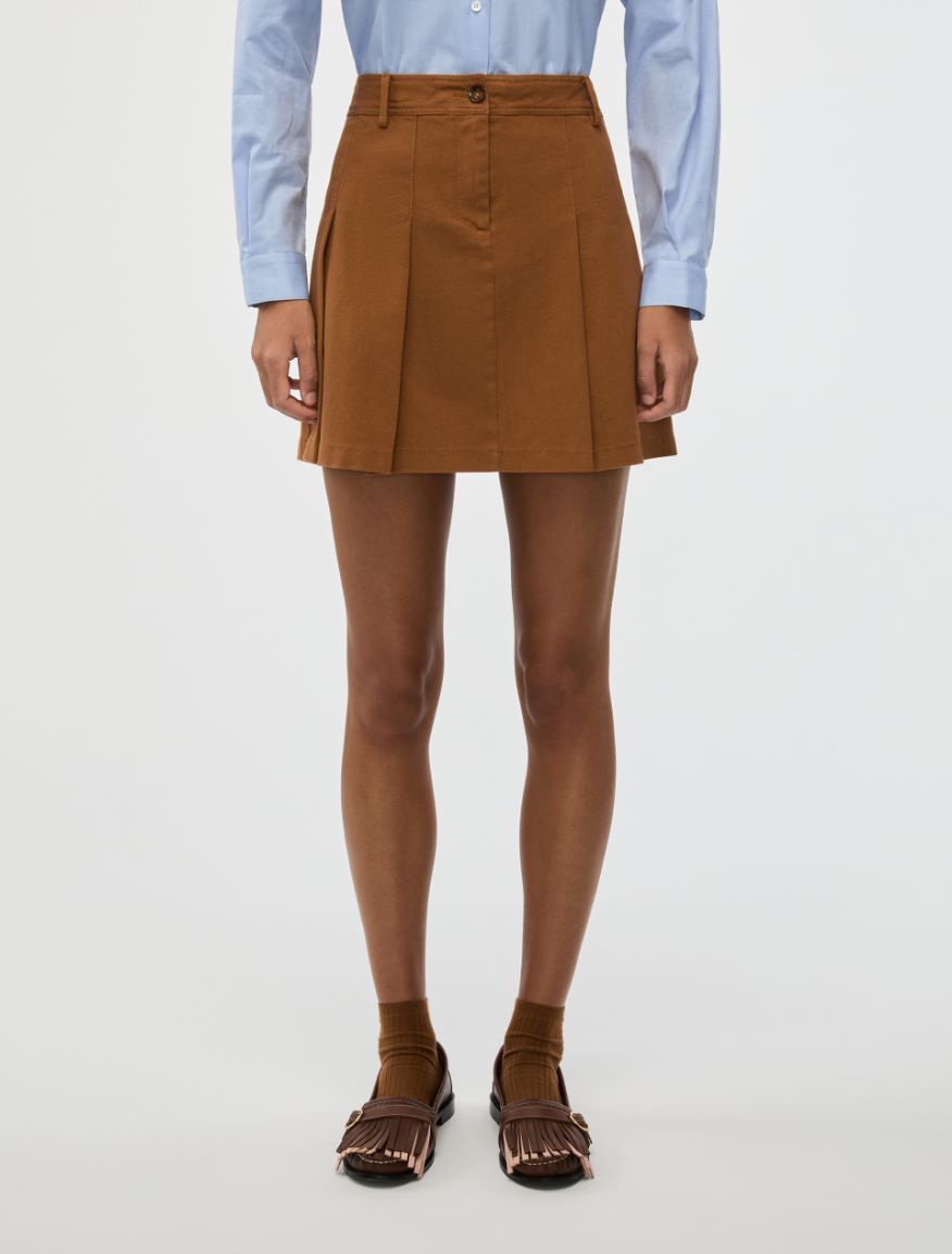 Pleated skirt - TOBACCO BROWN - Iblues - 4