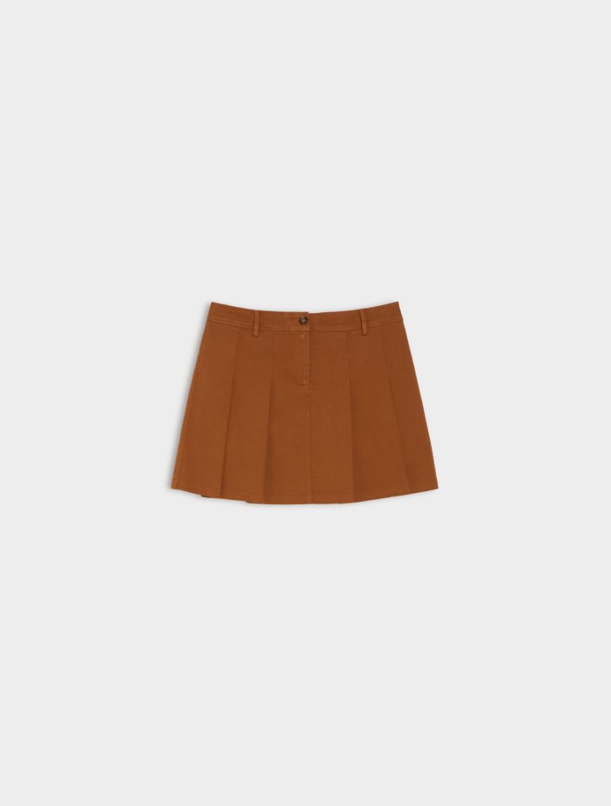 Pleated skirt - TOBACCO BROWN - Iblues - 5