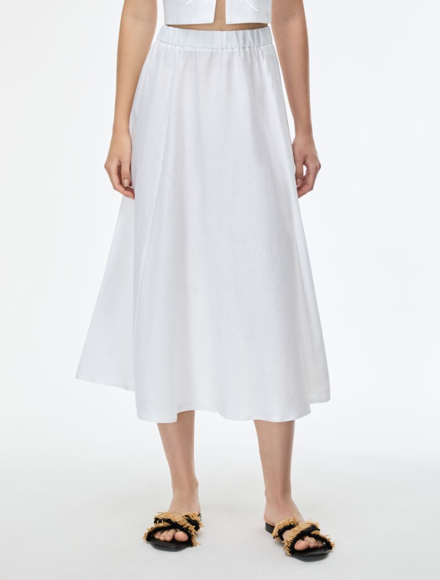 Linen skirt - WHITE - Iblues