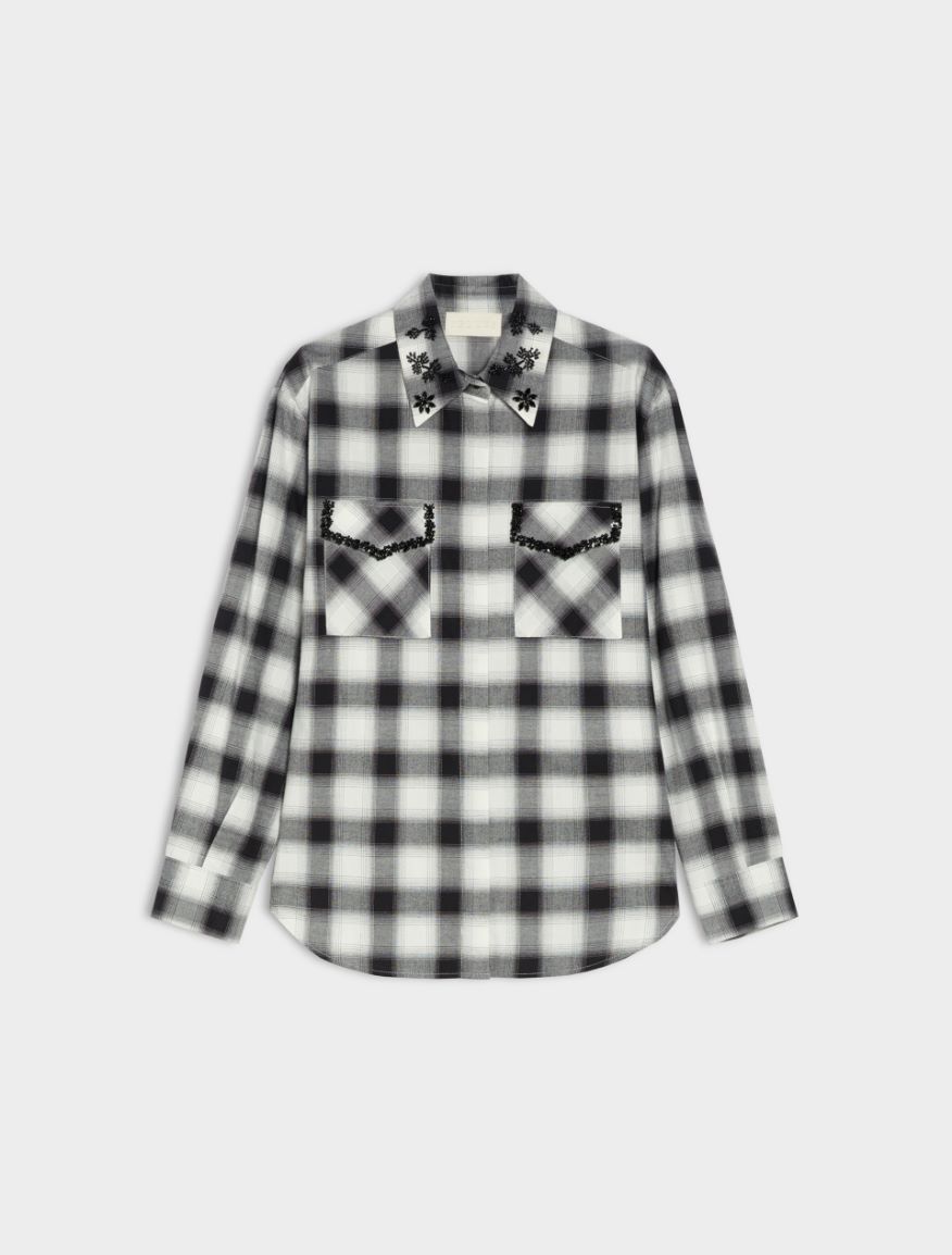 Rhinestone shirt - BLACK - Iblues - 6