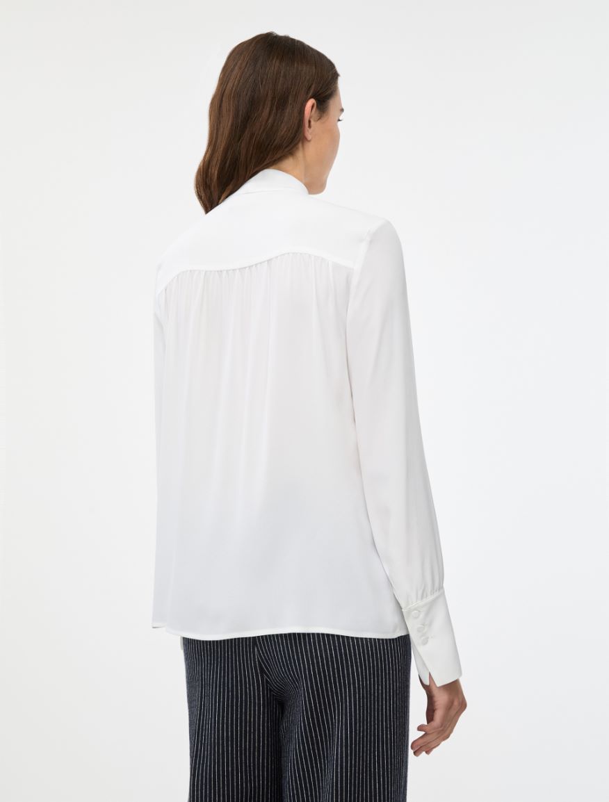Silk-blend shirt - WHITE - Iblues - 2
