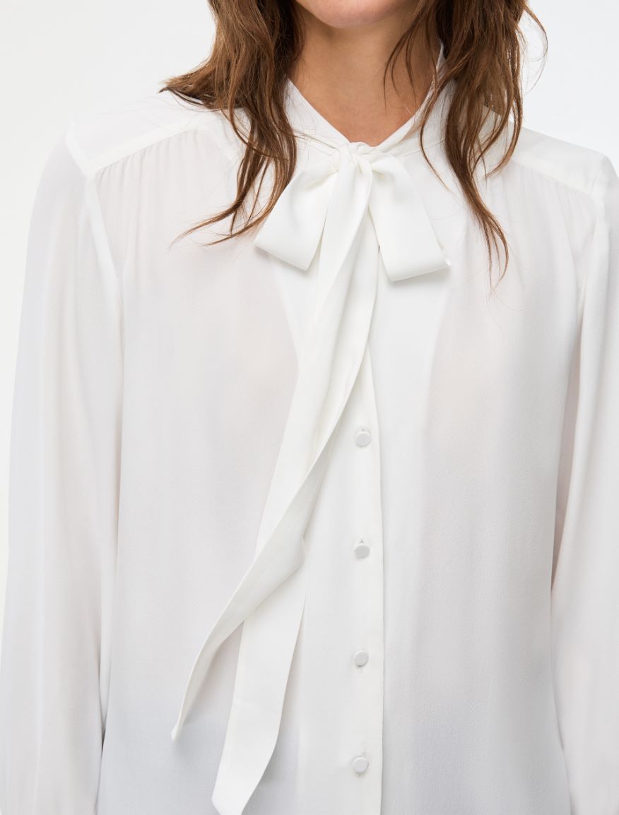 Silk-blend shirt - WHITE - Iblues - 3