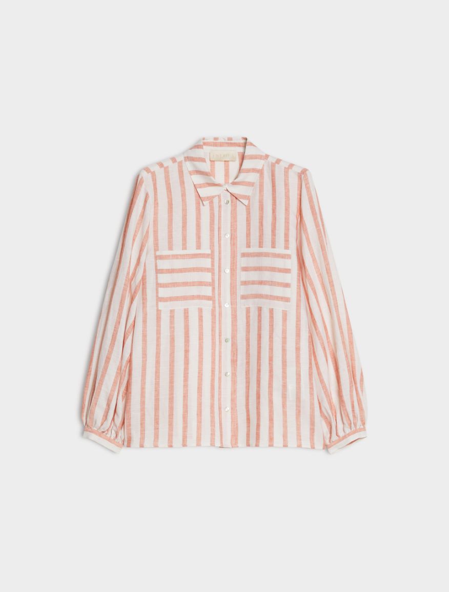 Linen shirt - ORANGE - Iblues - 5