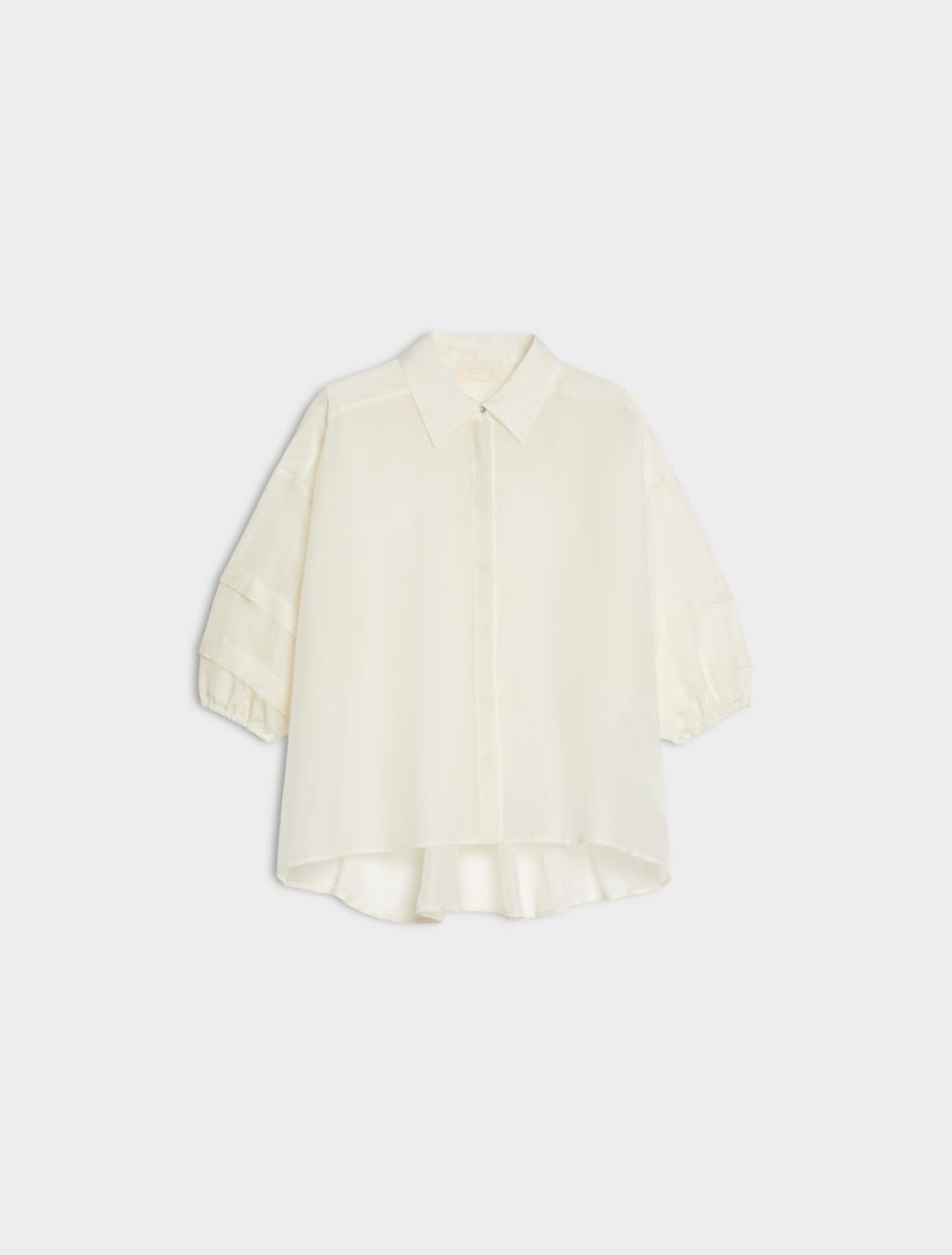Silk-blend shirt - WHITE - Iblues - 5
