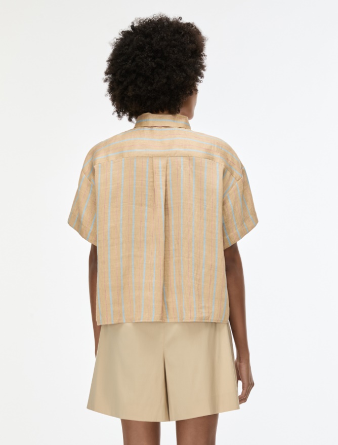 Linen-blend shirt - SAND