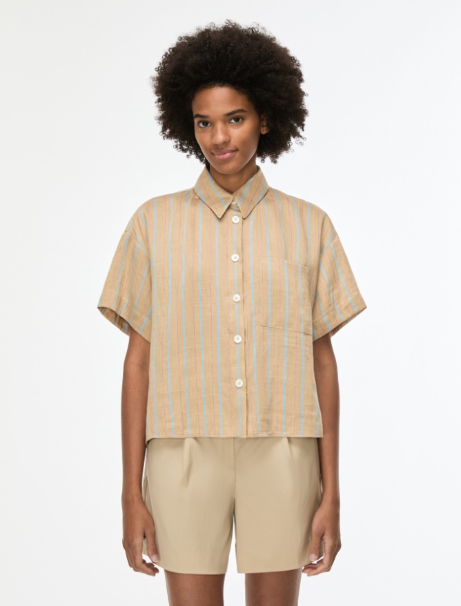 Linen-blend shirt - SAND