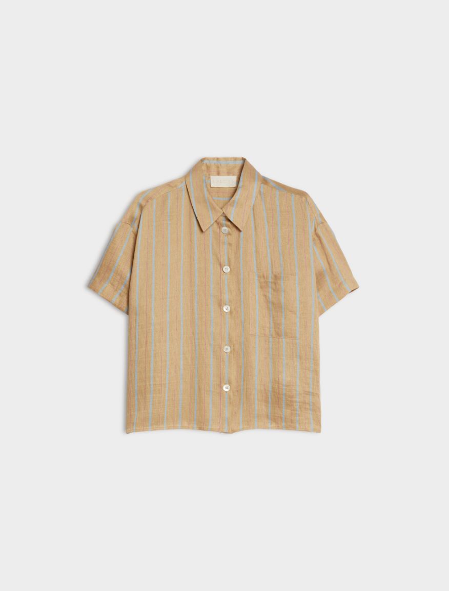 Linen-blend shirt - SAND - Iblues - 5