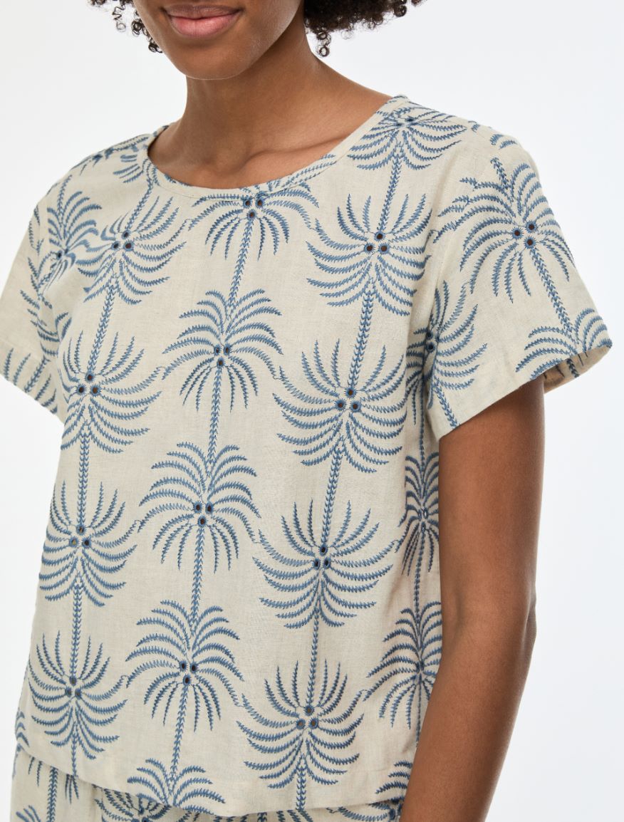 Embroidered blouse - ECRU - Iblues - 3