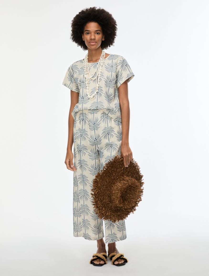 Embroidered blouse - ECRU - Iblues - 4