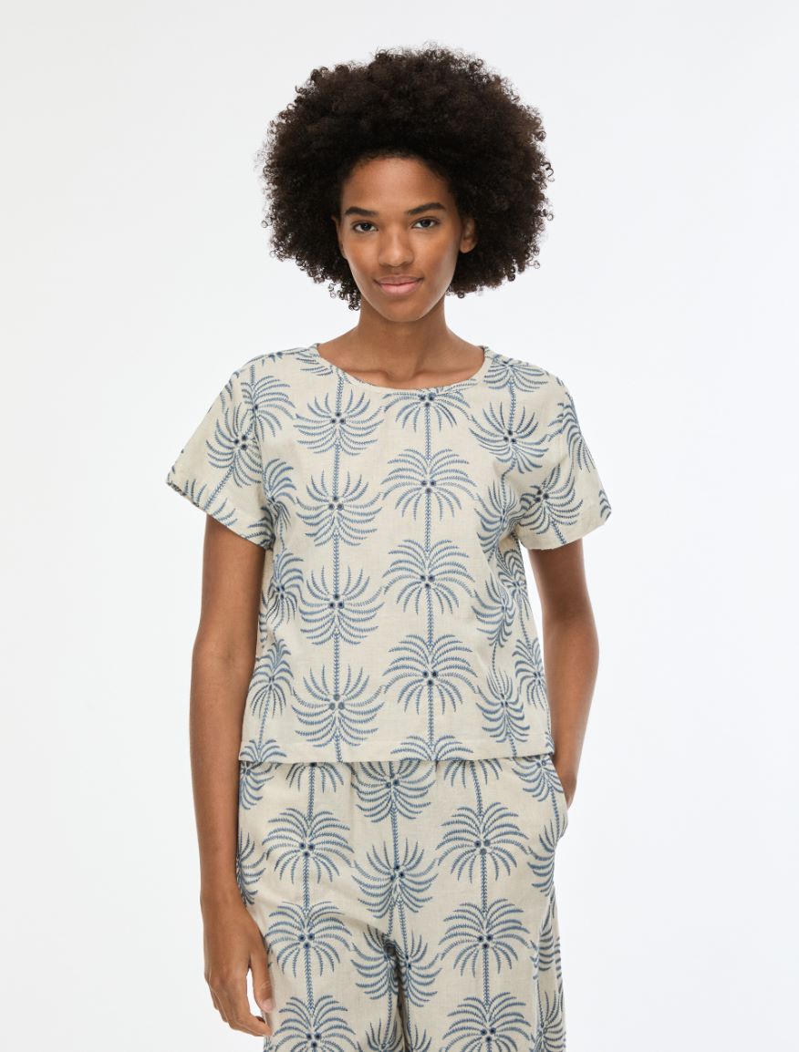 Embroidered blouse - ECRU - Iblues