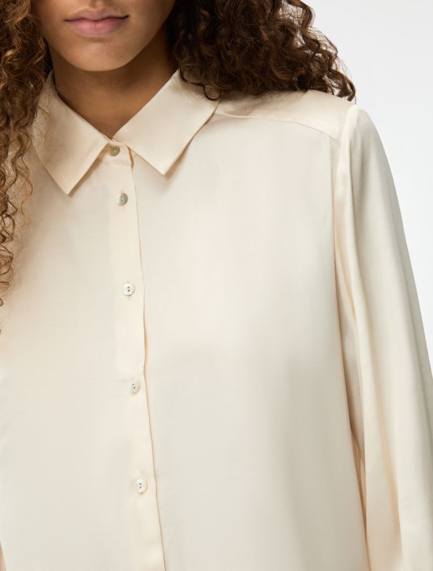 Satin shirt - IVORY - Iblues - 3