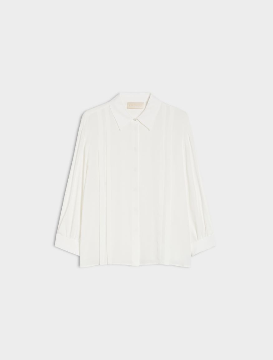 Silk-blend shirt - WHITE - Iblues - 5