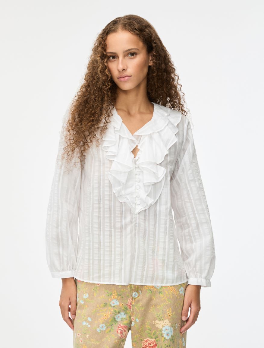 Ruched shirt - White - Iblues