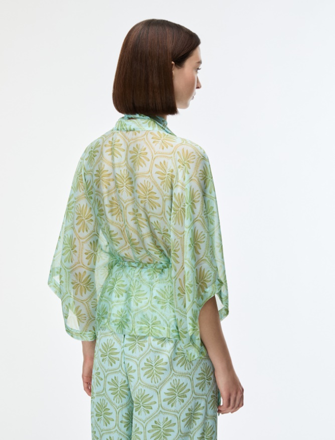 Loose-fit silk-blend blouse - 