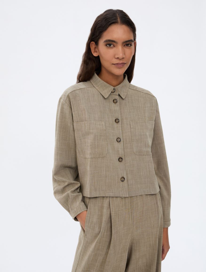 Boxy shirt - OLIVE - Iblues