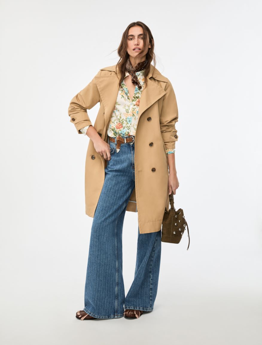 Straight-fit trench coat - CAMEL - Iblues - 4
