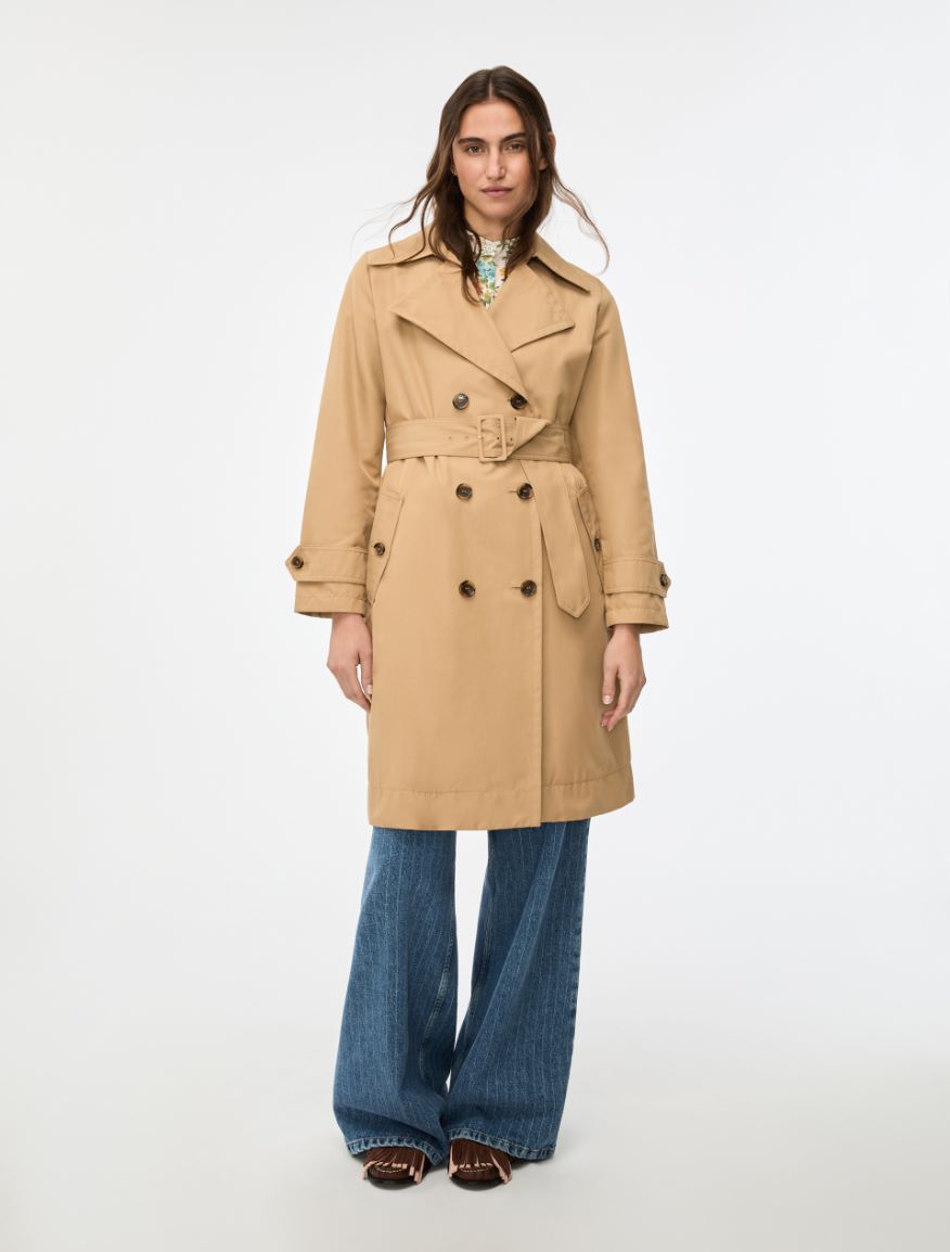 Straight-fit trench coat - CAMEL - Iblues