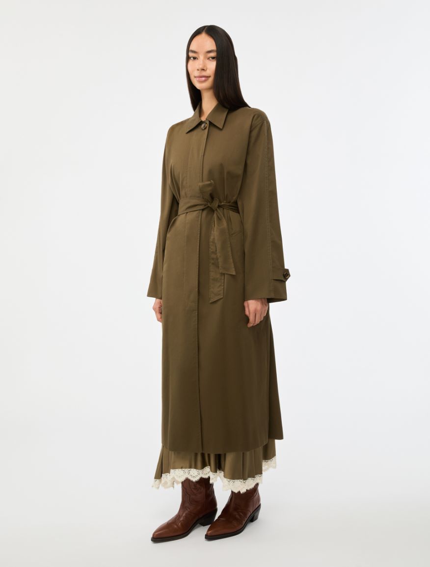 Straight-fit trench coat - KAKI - Iblues - 4