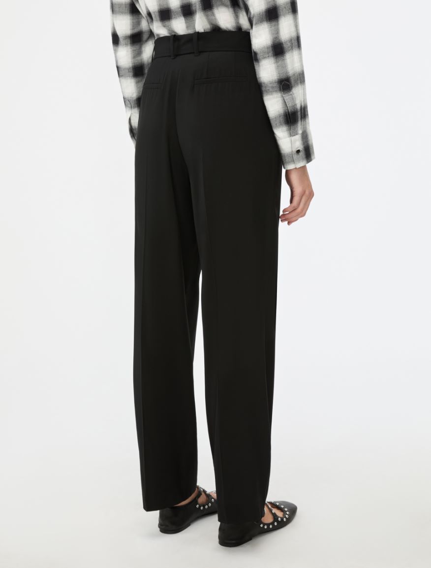 Wool-blend trousers - Black - Iblues - 2