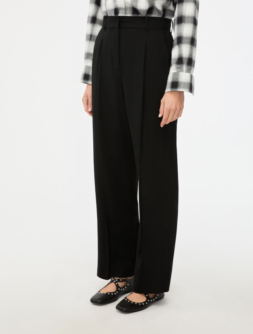 Wool-blend trousers - Black - Iblues