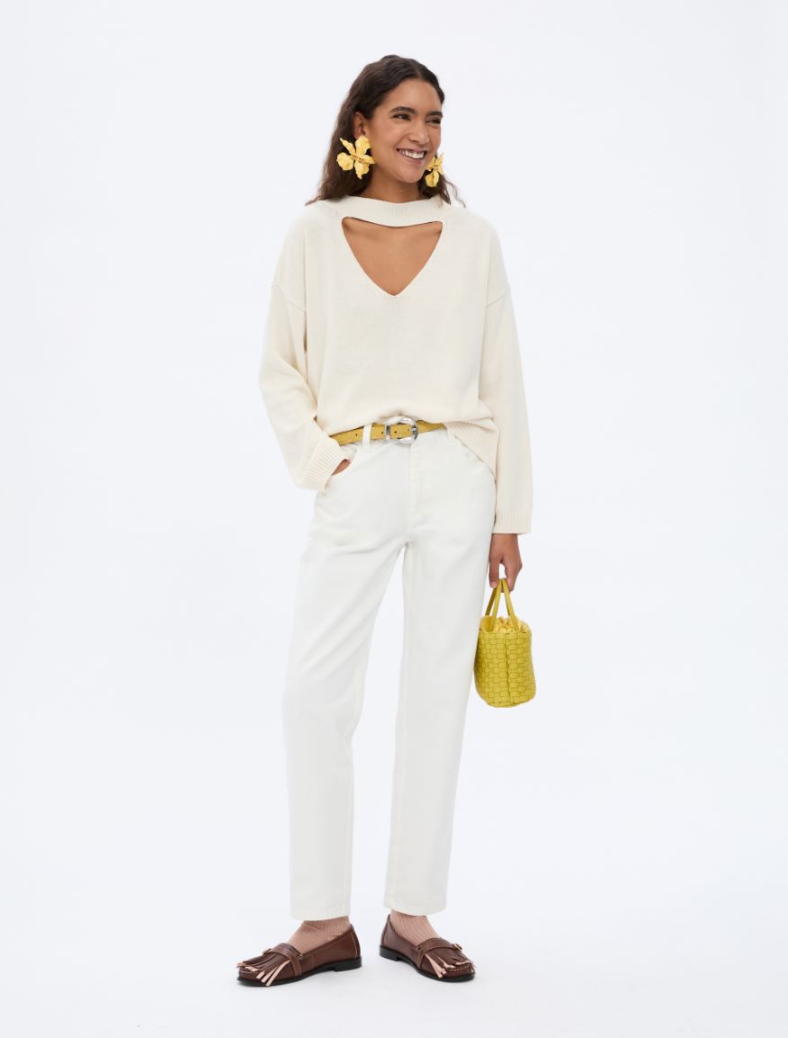 5-pocket trousers - WOOL WHITE - Iblues - 4