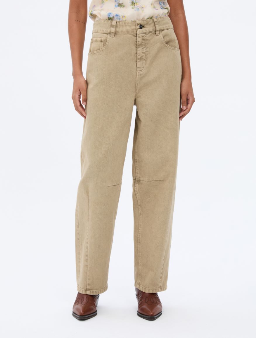 Barrel-leg trousers - SAGE - Iblues