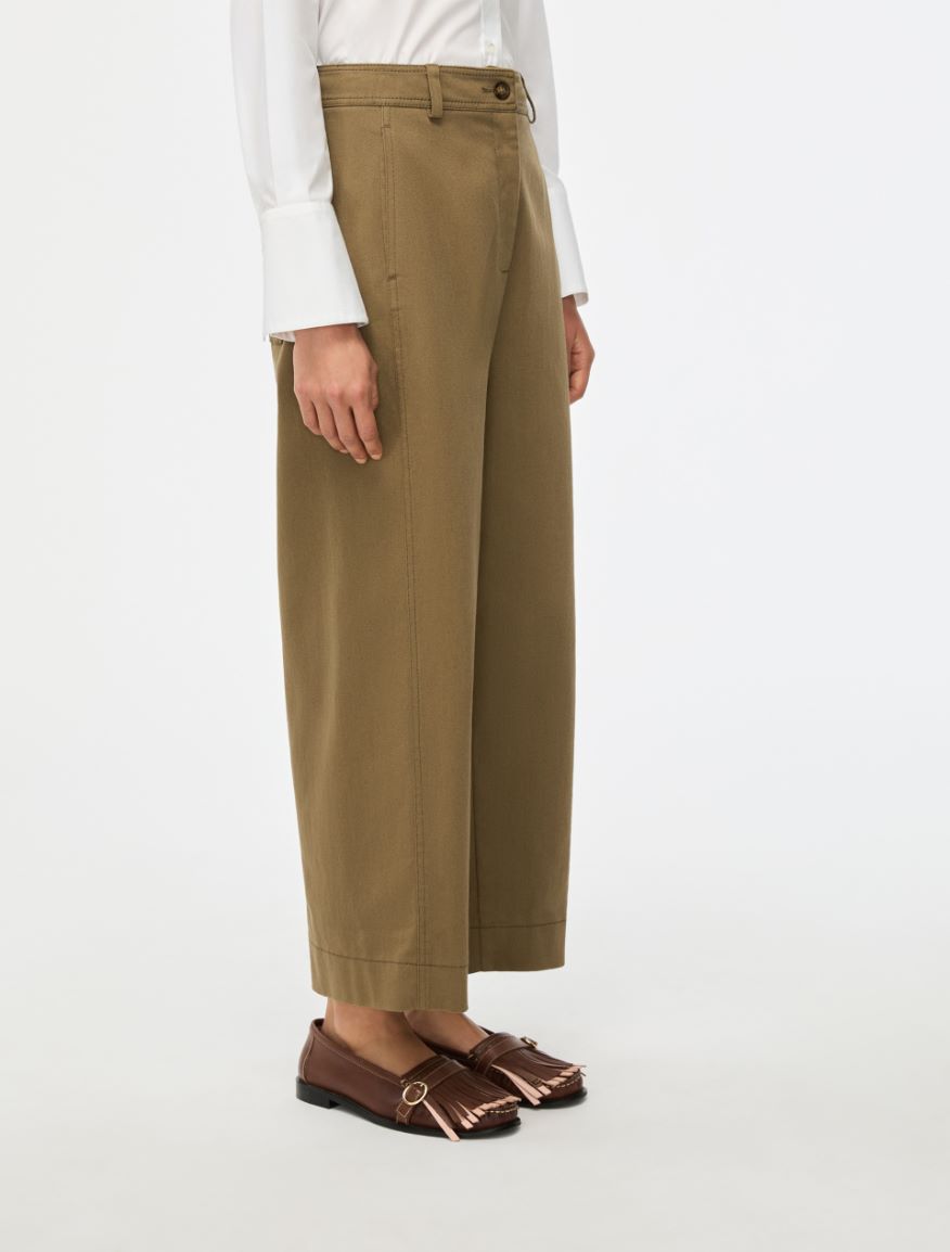 Wide-leg trousers - OLIVE - Iblues