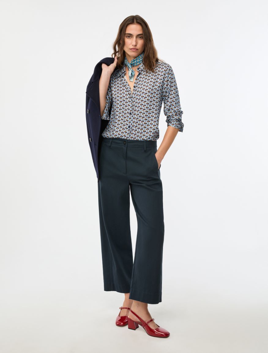Wide-leg trousers - NAVY - Iblues - 4