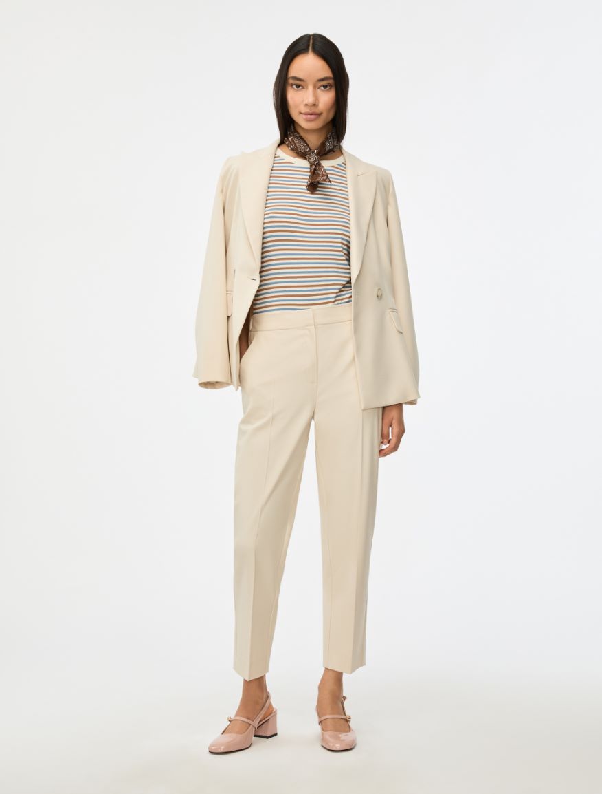 Palazzo trousers - IVORY - Iblues - 4