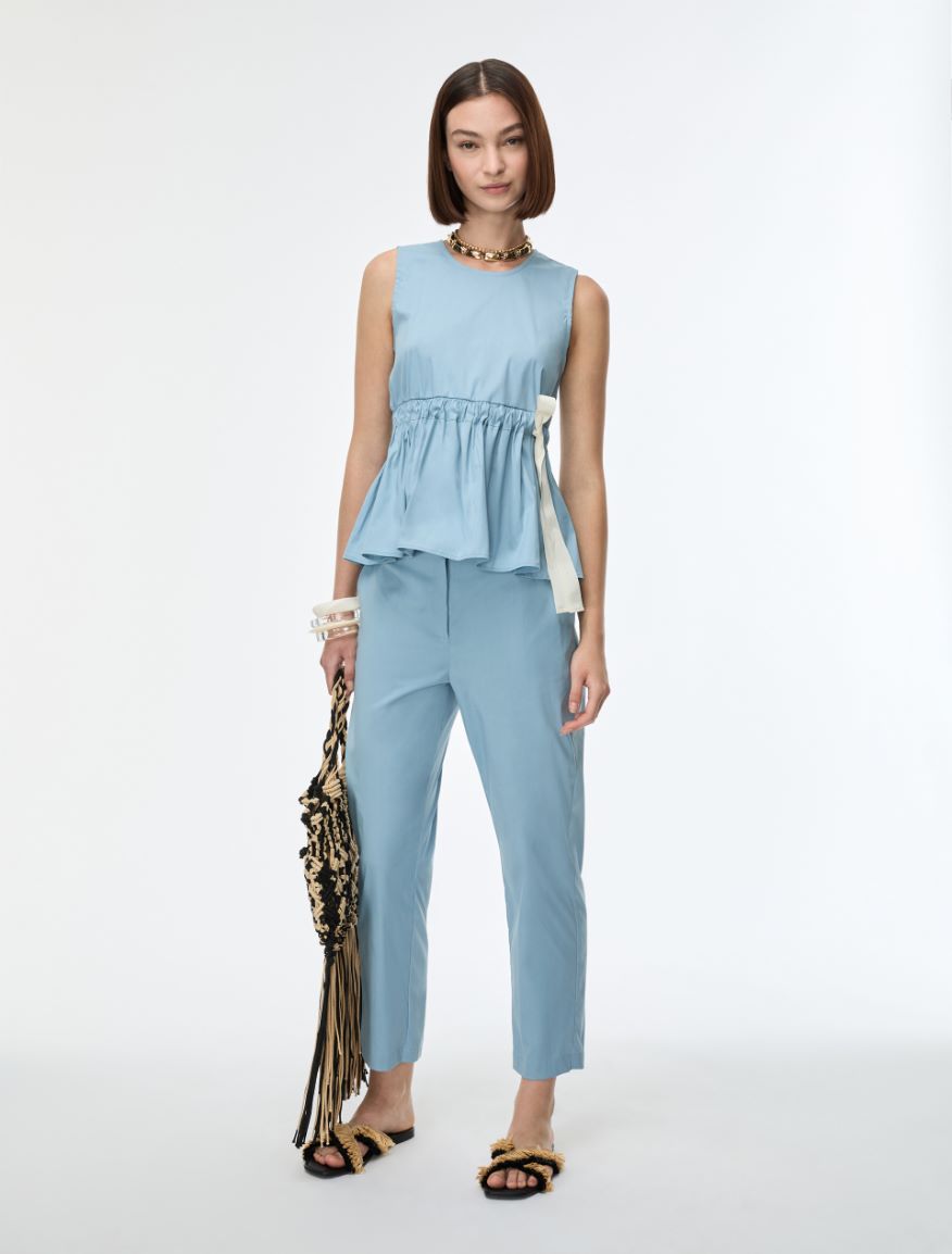 Semi-fitted trousers - DARK BLUE - Iblues - 4