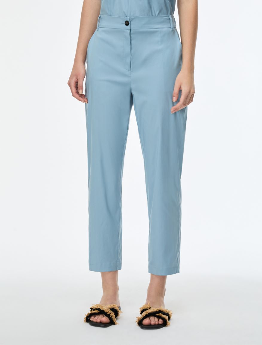 Semi-fitted trousers - DARK BLUE - Iblues