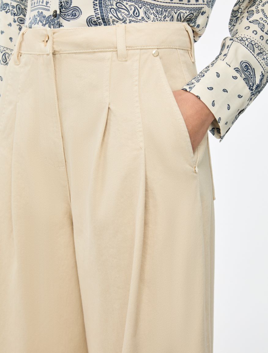 Wide-leg trousers - IVORY - Iblues - 3