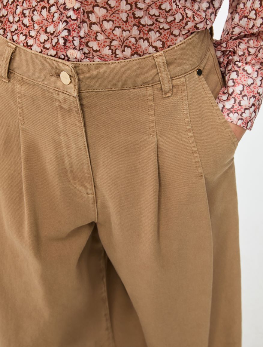 Wide-leg trousers - Camel - Iblues - 3