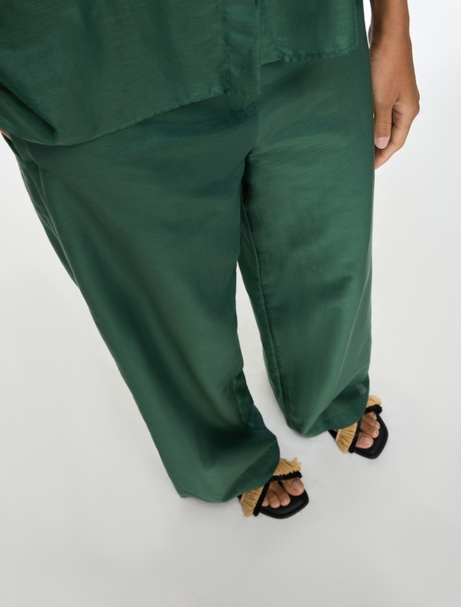 Silk-blend muslin trousers - 